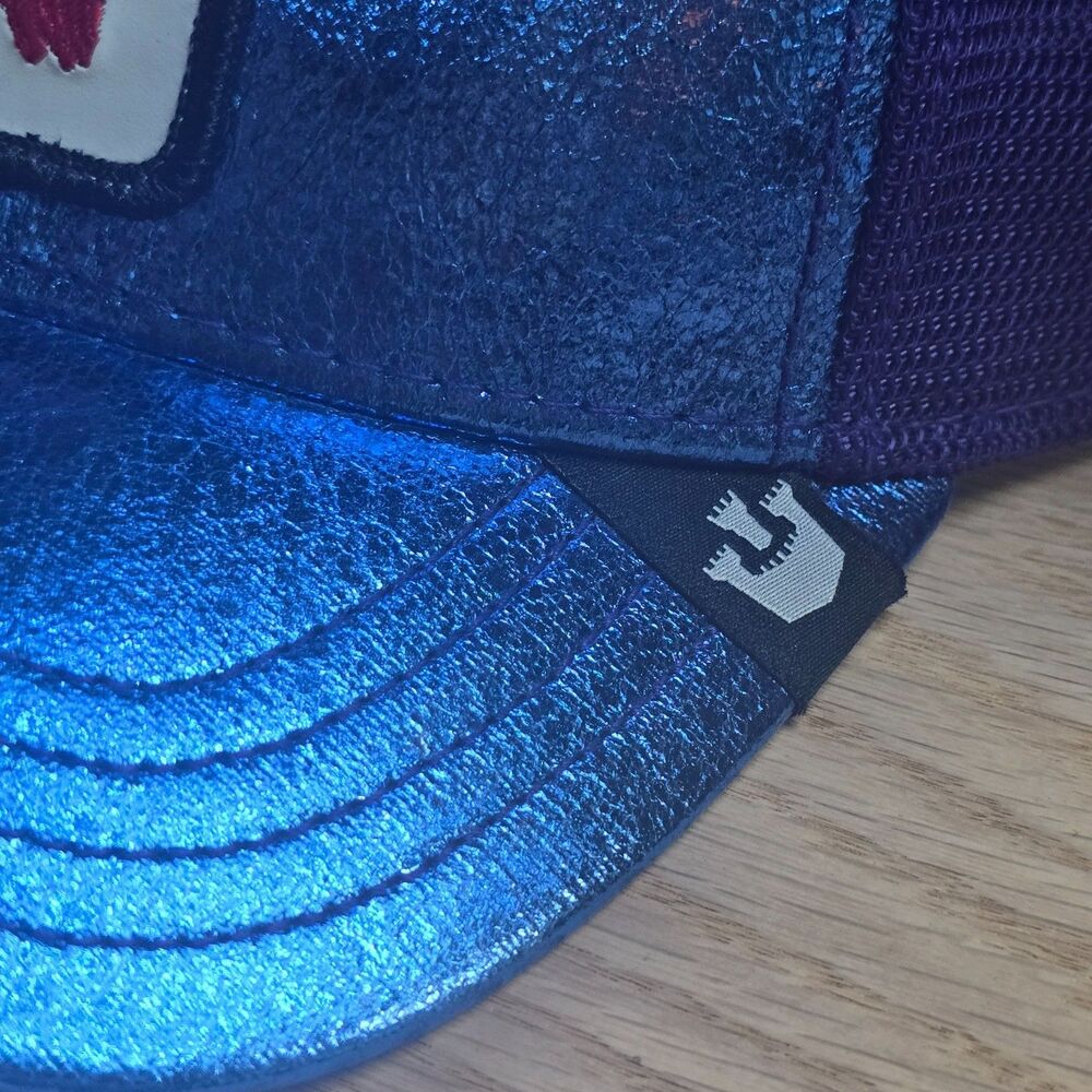 Goorin Bros The Farm Fighter Betta Fish Metallic Blue Trucker Hat - Picture 5 of 6